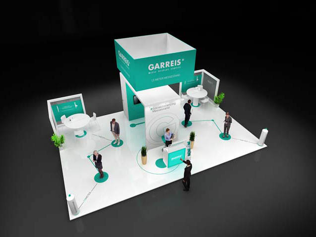 Der 1,5 Meter Messestand: Ein Konzept für einen Messestand mit Sicherheitsabstand.
