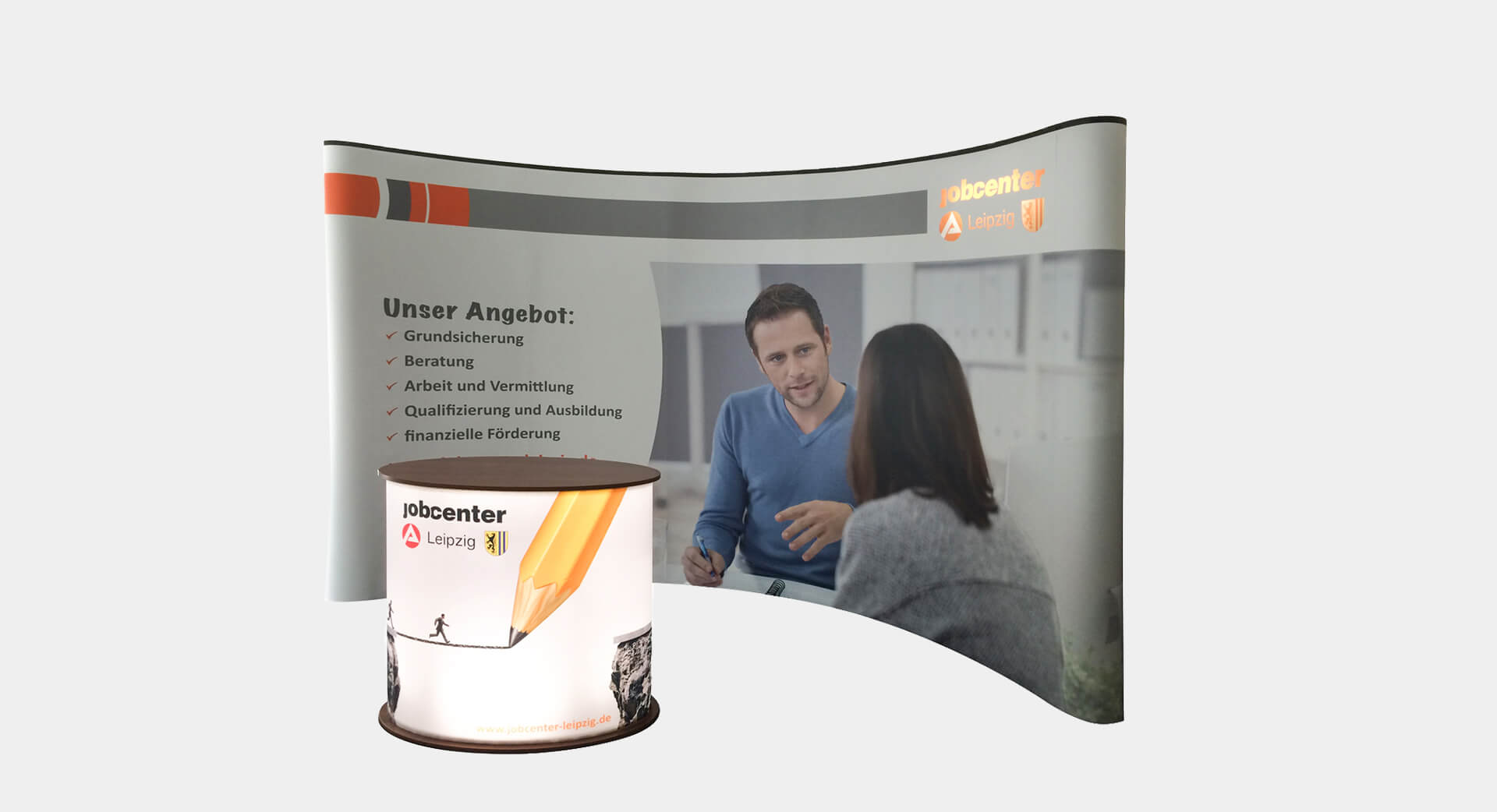 Portfolio - Faltdisplay 5x3 mit Theke