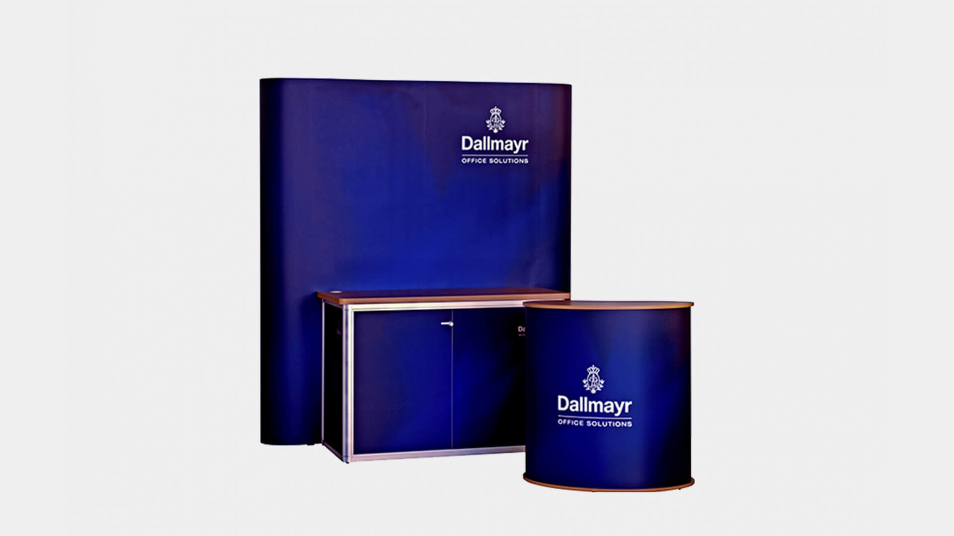 Portfolio - Faltdisplay mit Möbel und Theke