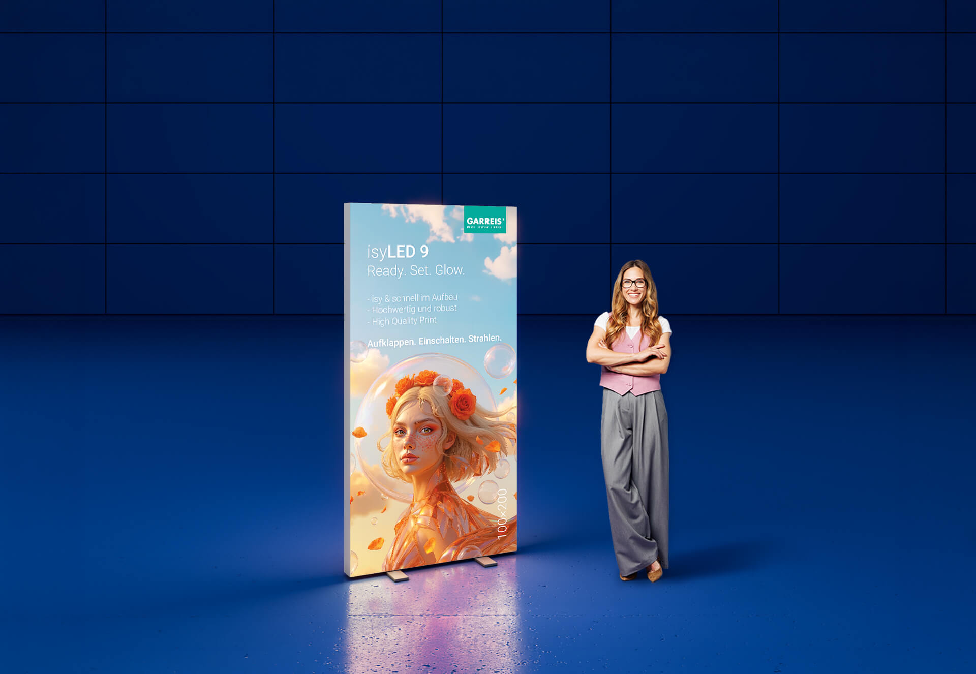 LED-Messewand - Faltbare LED Messewand isyLED 9