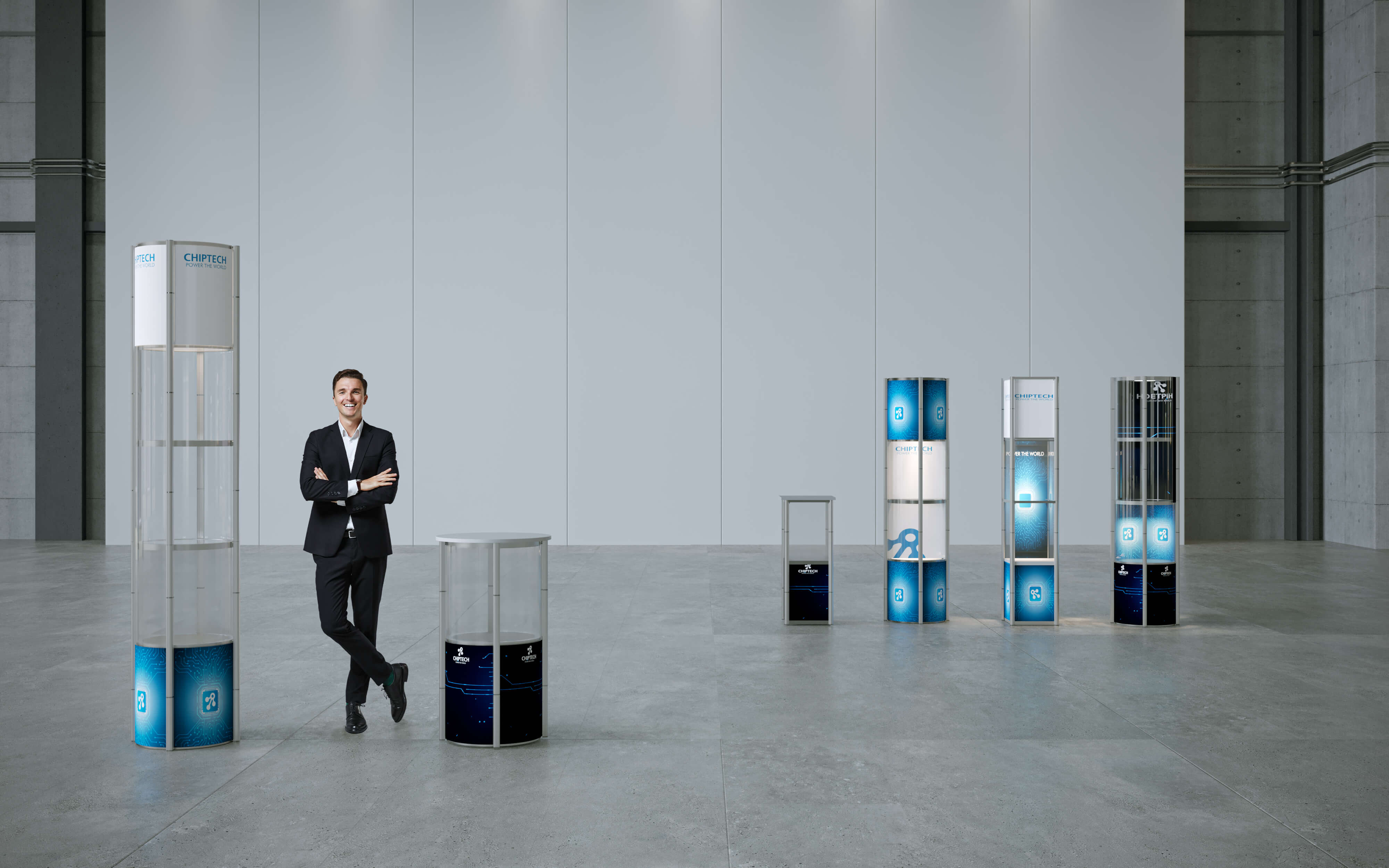 isyTWIST Faltvitrine rund und eckig Vitrinen - isyTWIST Faltvitrine rund und eckig