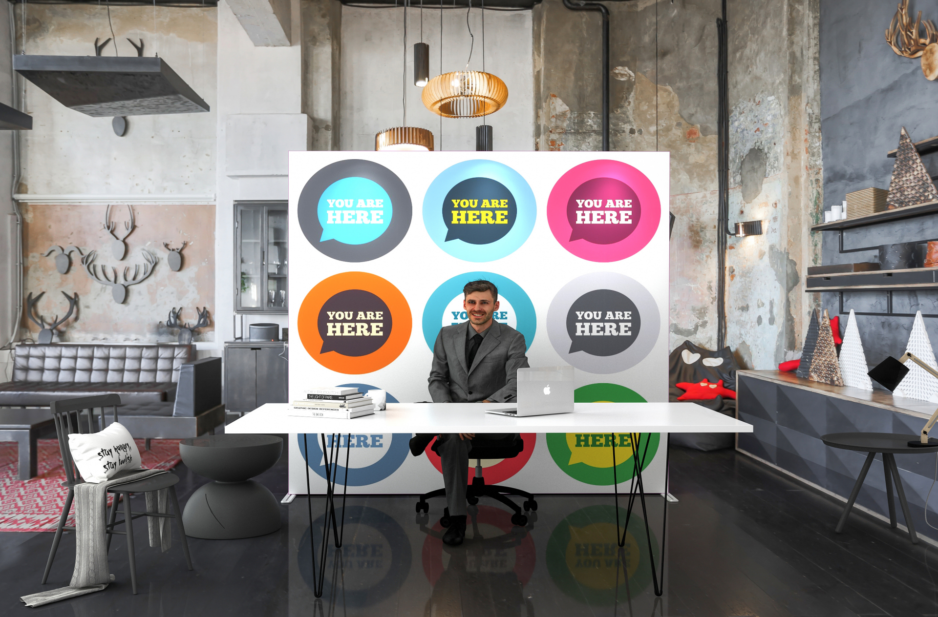 Hintergrund Rückwände für Videokonferenzen - Faltdisplay für Videokonferenzen