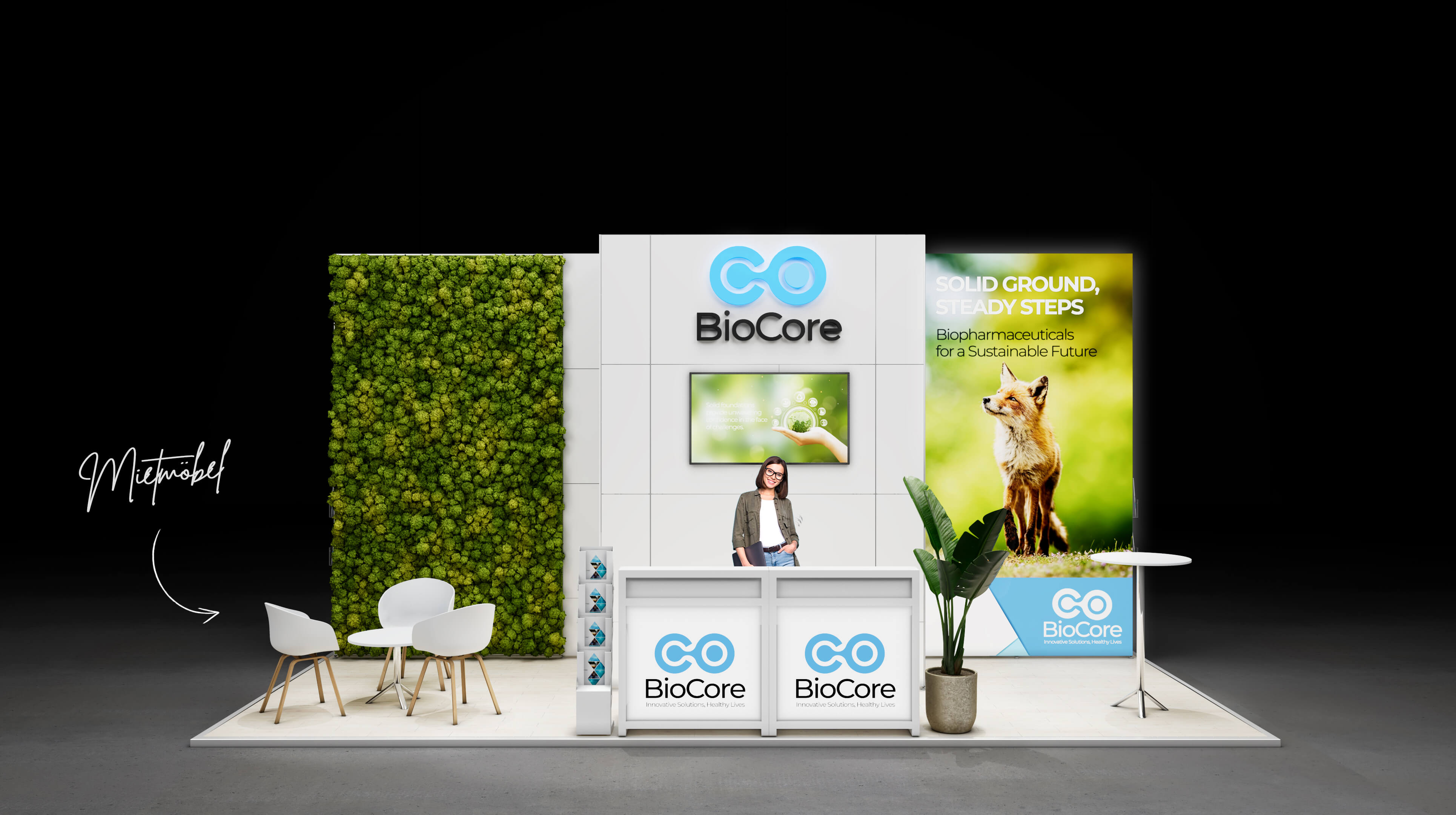 Nachhaltiger Messestand - Mietmöbel