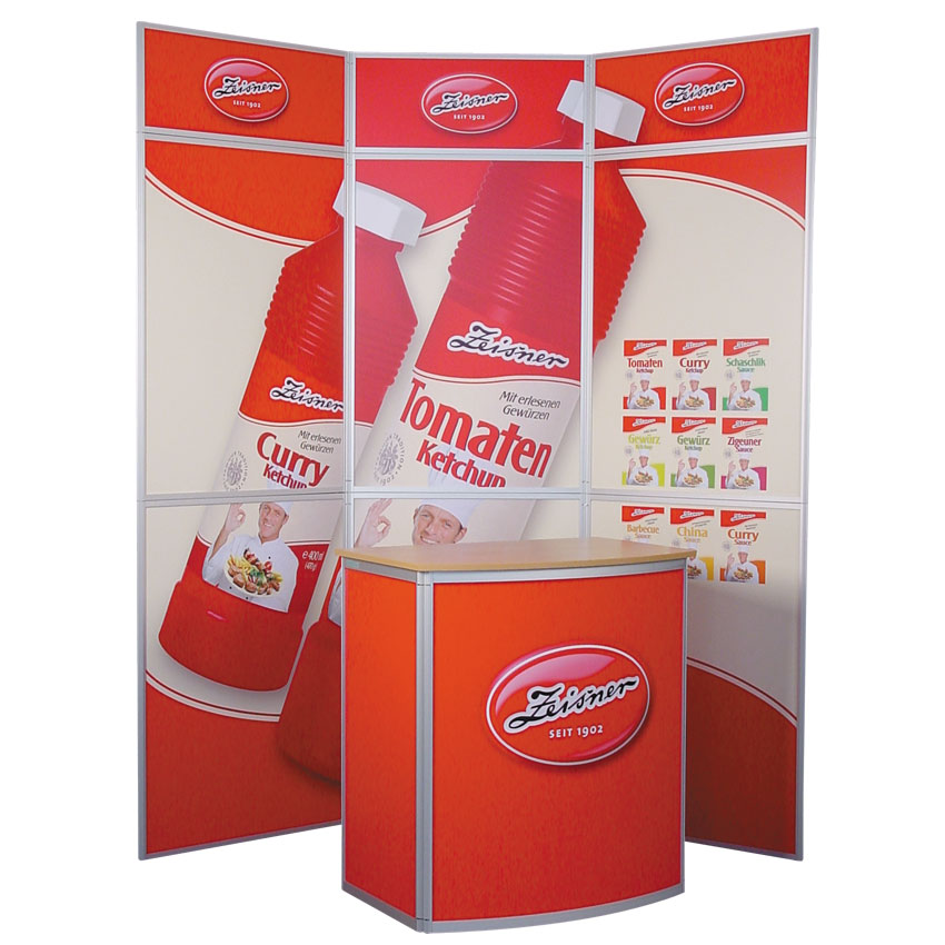 isyLINE 21 Faltwand 6 Felder mit Blende und Radiustheke