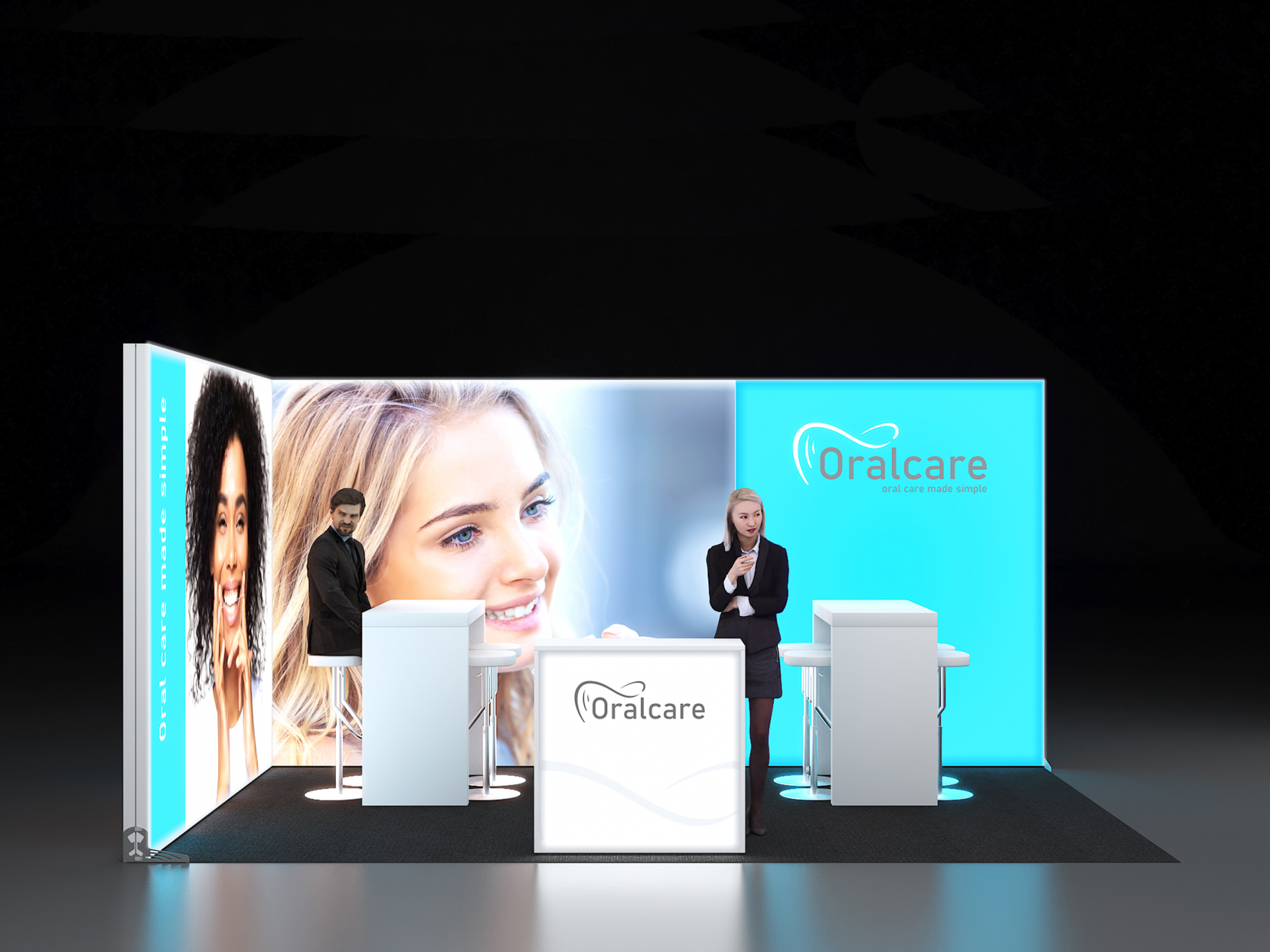 LED Messestand mit LED Theke 2