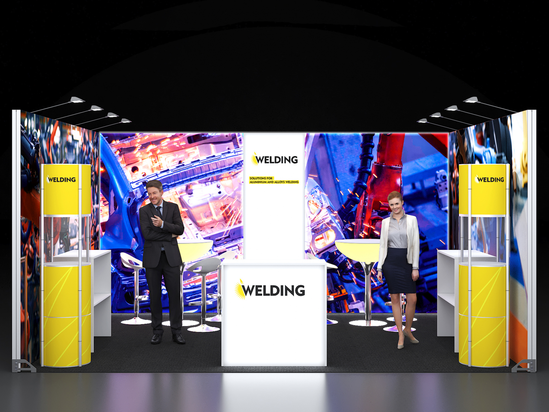 LED Reihenstand Messestand 5x4 Meter 2