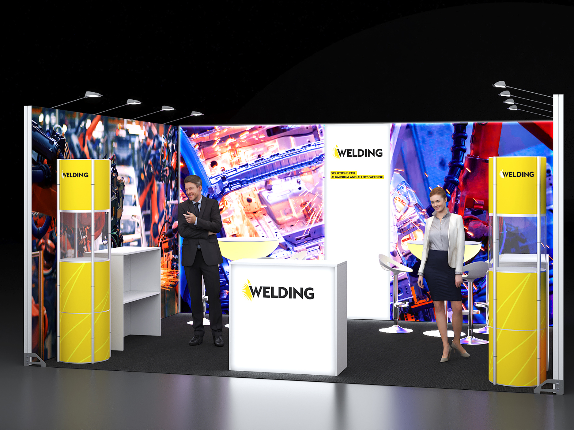 LED Reihenstand Messestand 5x4 Meter 3