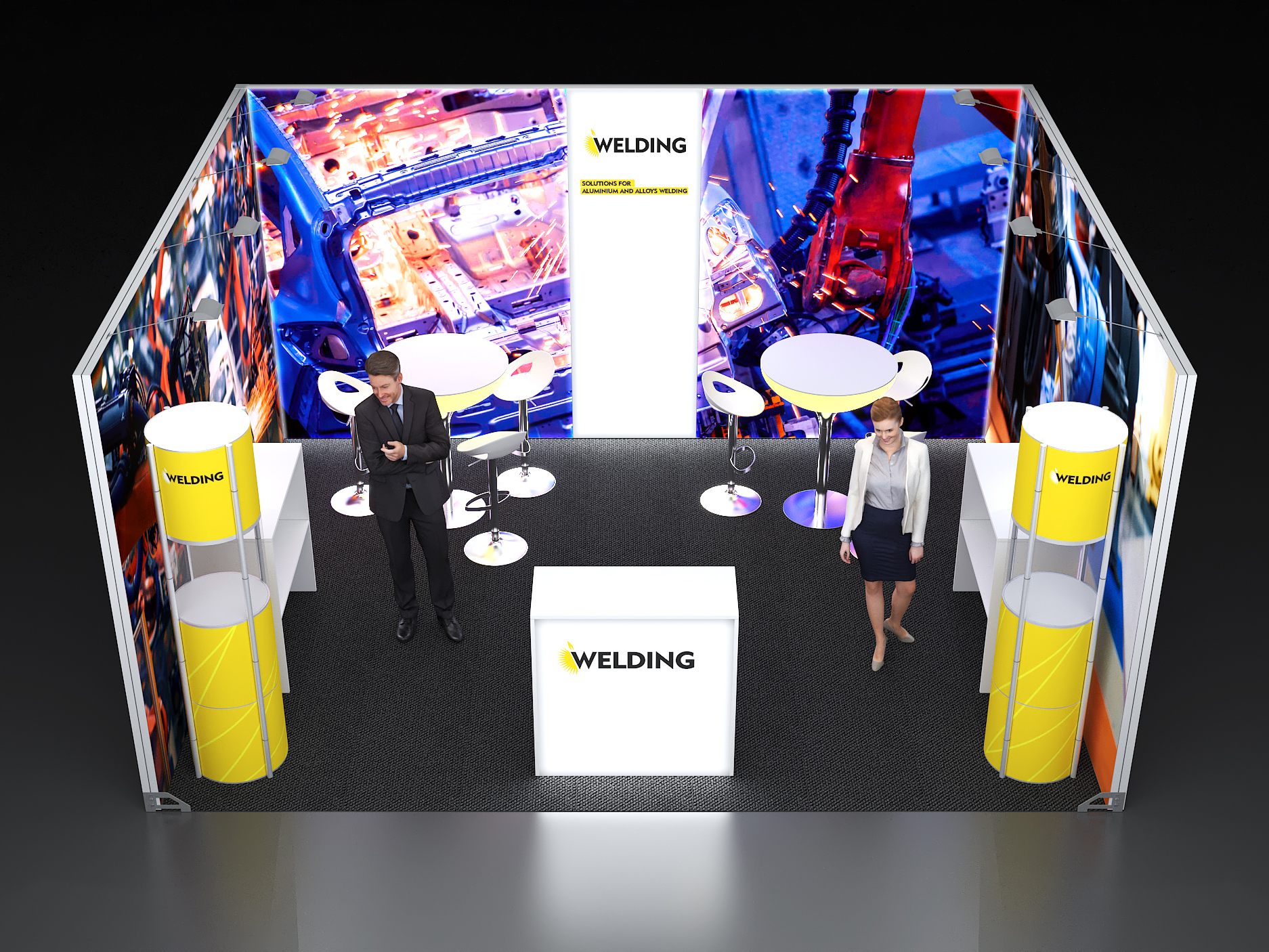 LED Reihenstand Messestand 5x4 Meter 4