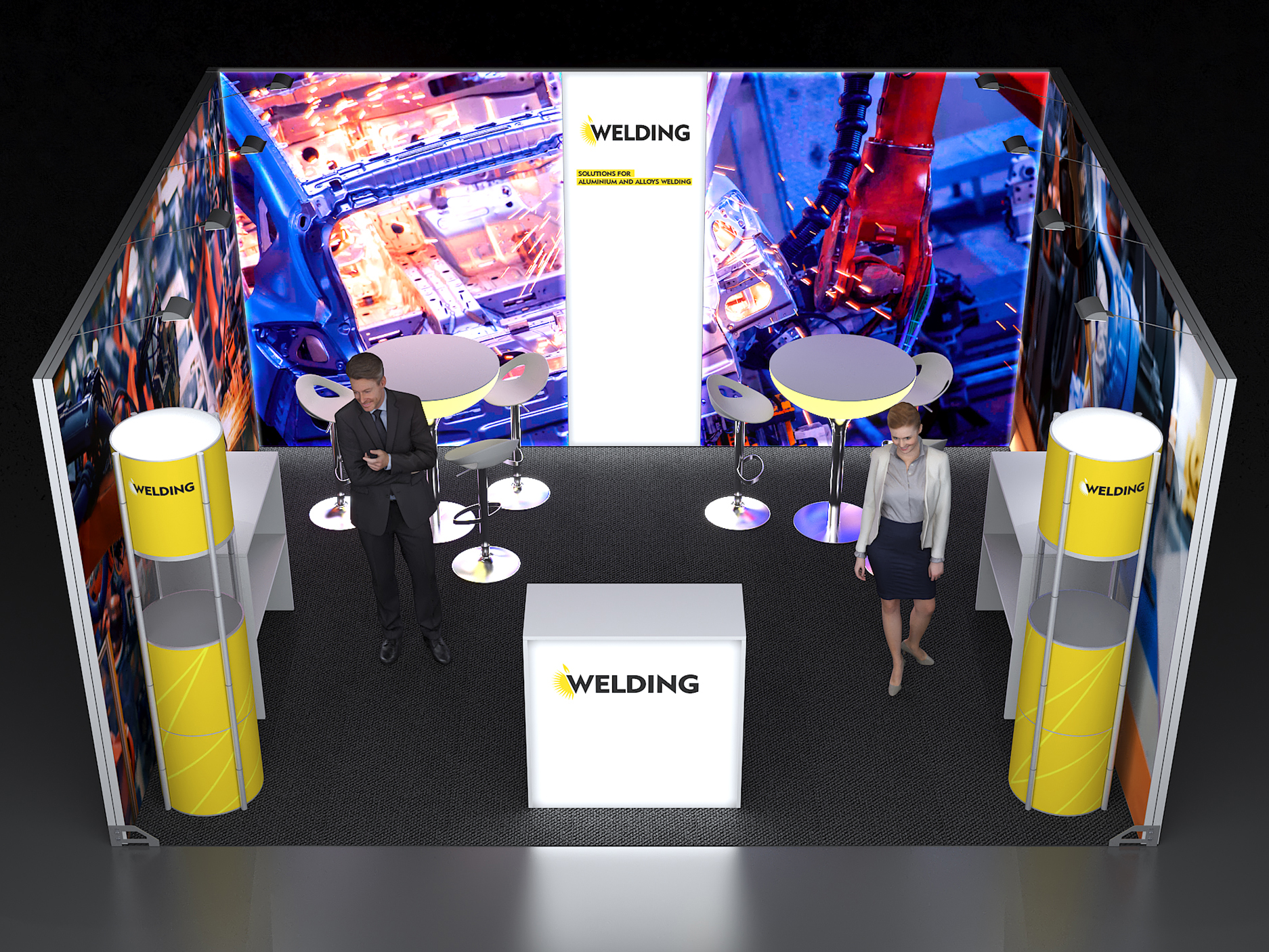 LED Reihenstand Messestand 5x4 Meter 5