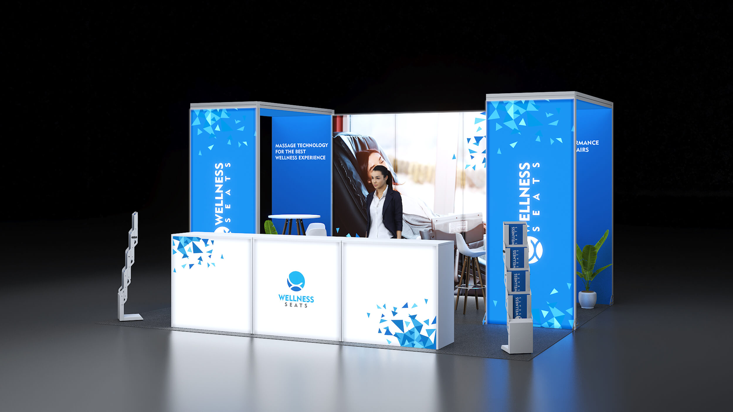 LED Messestand mit Brücken und Theken LED Messestand mit Brücken und Theken