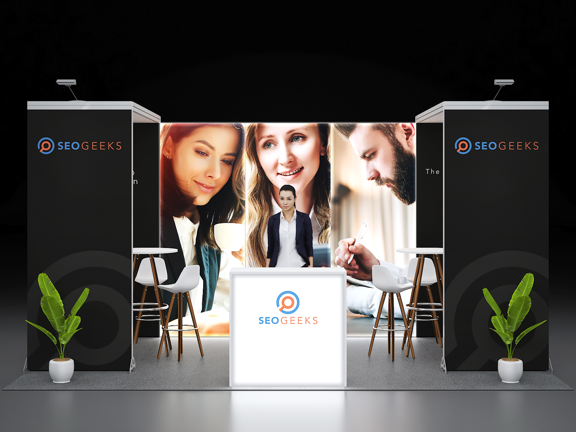 Led Messestand mit zwei Brueckenelementen 2