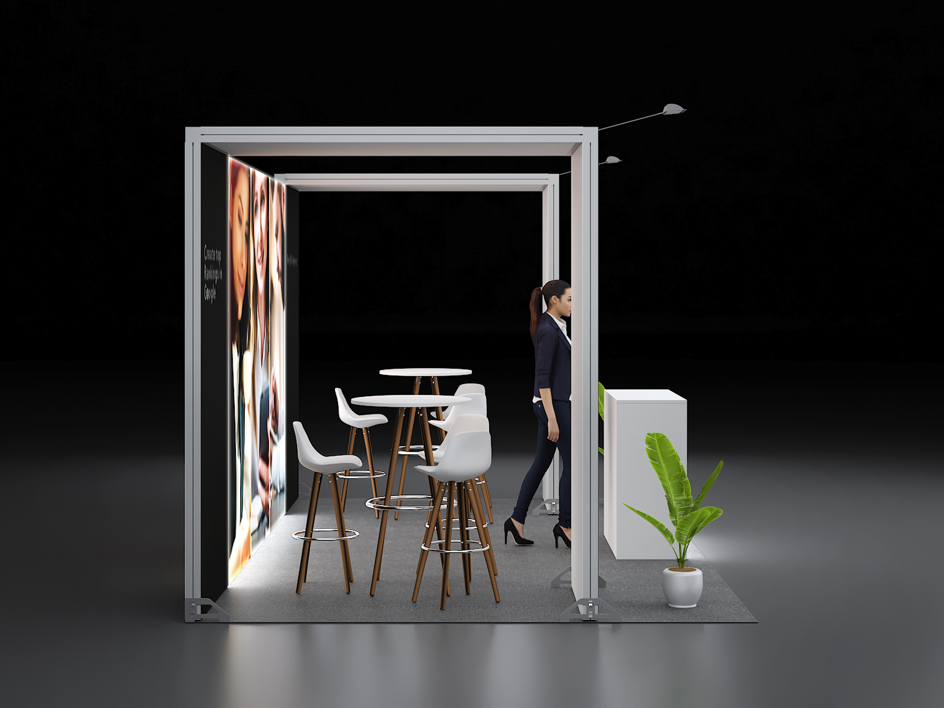 Led Messestand mit zwei Brueckenelementen 3