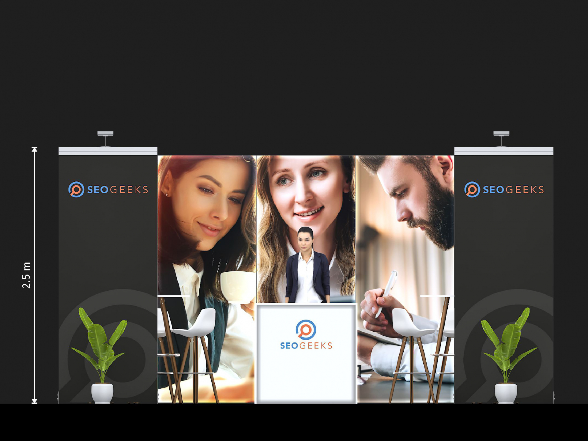 Led Messestand mit zwei Brueckenelementen 7