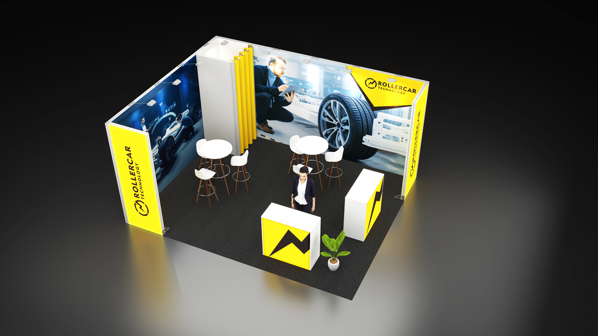Messestand mit LED Stehlen 5x4-01-04 Messestand mit LED Stehlen 5x4