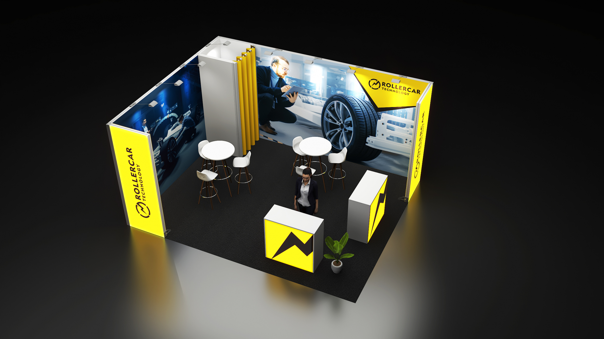 Messestand mit LED Stehlen 5x4-01-05 Messestand mit LED Stehlen 5x4