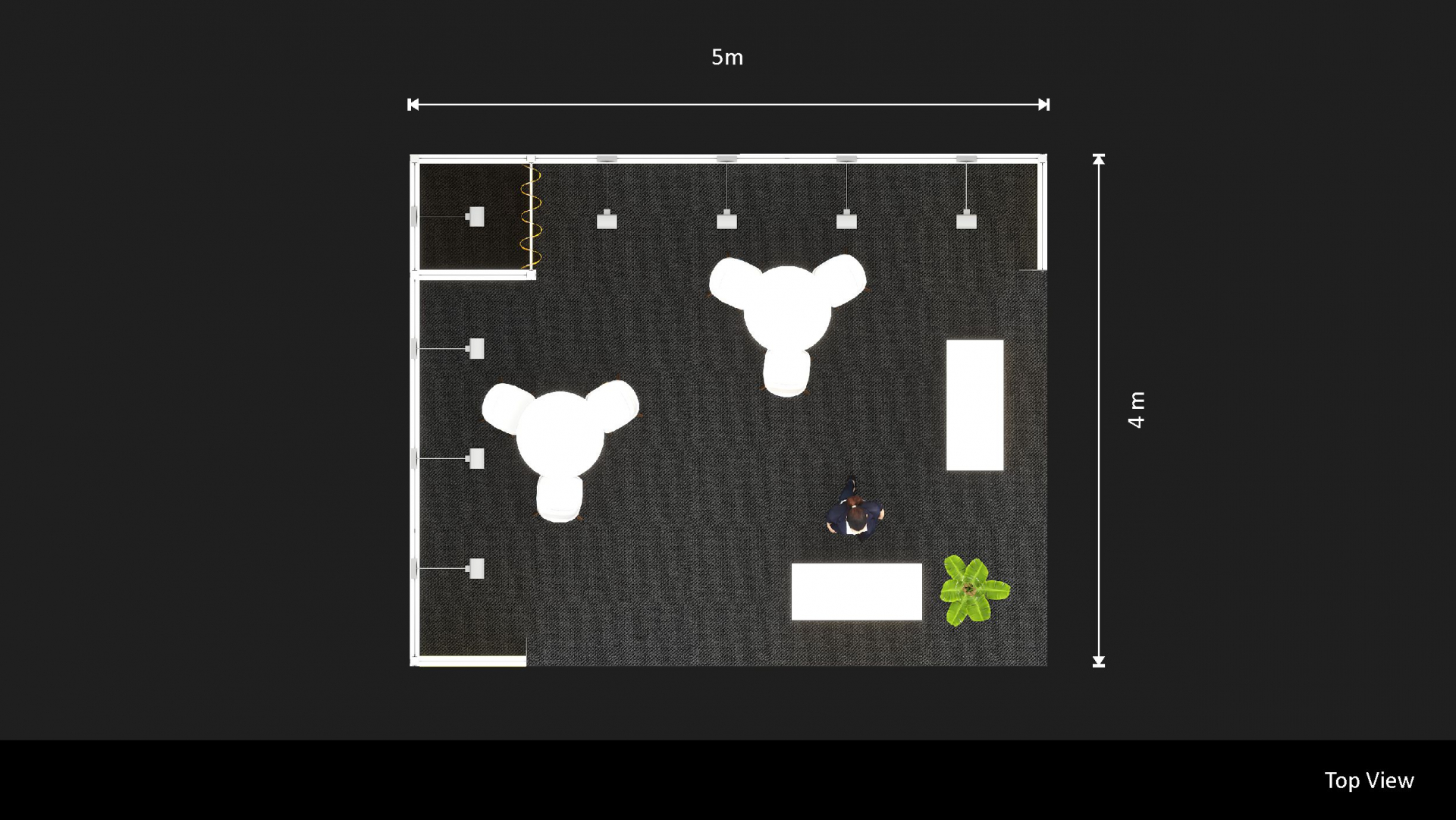 Messestand mit LED Stehlen 5x4-01-07 Messestand mit LED Stehlen 5x4